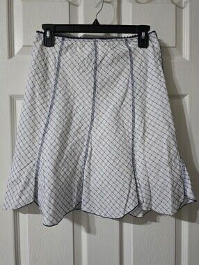 Vintage Y2K Coquette Scalloped Hem Contrast Stitch A- Line Skirt by VOXX NY.